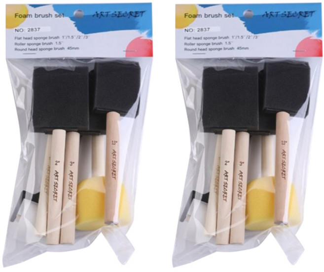 아트시크릿 폼 브러쉬 2837 6종 세트 블랙, 2개