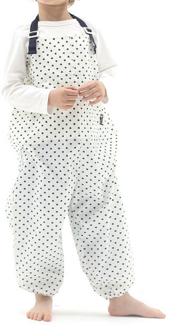 플리에 멜빵형 놀이복, 크림곤색하트