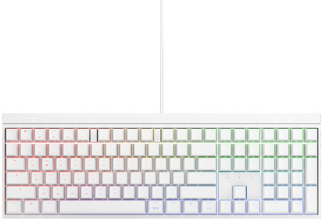 CHERRY 電競機械式有線靜音鍵盤, 白色, CHERRY MX BOARD 2.0S RGB(紅軸), 靜音紅軸