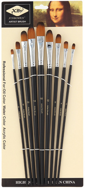 배곧화구 수채화 물감붓 세트_ 둥근 붓, 9종, 1세트