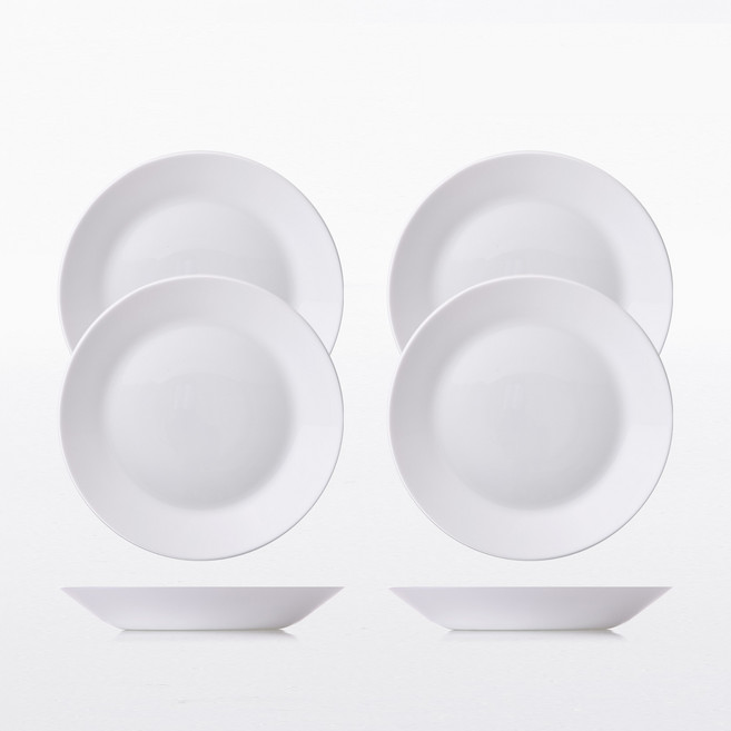 Corelle Brands 康寧餐具 Pyrex 牛奶玻璃中盤 6入, 牛奶白, 6個