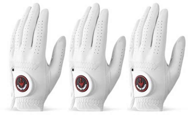 조지스피리츠 남성용 양피 골프장갑 왼손용 3p, 화이트, 1세트