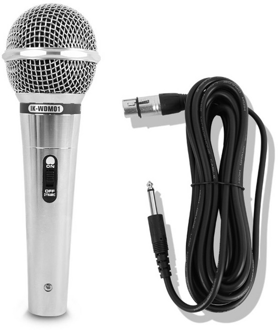 인켈 유선 고성능 다이나믹 마이크 + 연결 케이블 5m, IK-WDM01, 혼합색상