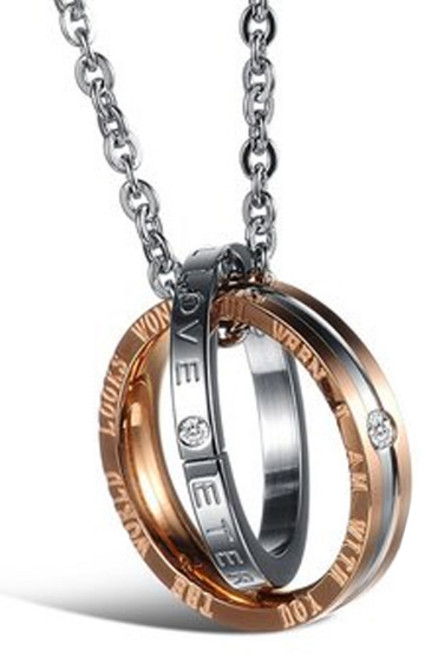 피어니스트 써지컬 스틸 링 팬던트 커플 목걸이