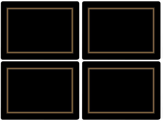 핌퍼넬 쿠팡수입 클래식 블랙 테이블매트 4p 세트, 혼합색상, 401 x 298 mm, 4개