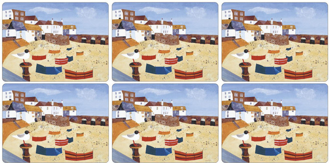 핌퍼넬 쿠팡수입 포트메리온 세인트 아이브즈 테이블매트 6p 세트, 혼합색상