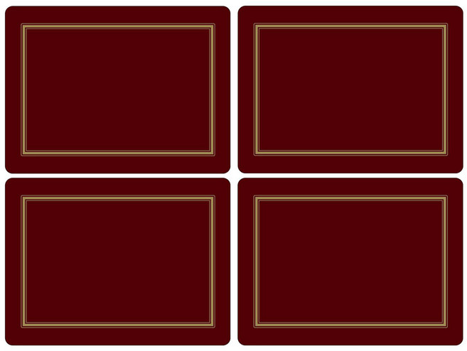 핌퍼넬 쿠팡수입 클래식 테이블매트 4p 세트, 버건디, 401 x 298 mm, 4개