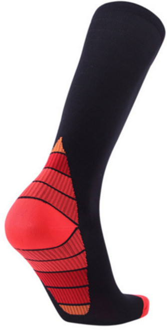 수오프리미엄 컴포트 마라톤 압박 양말, 레드