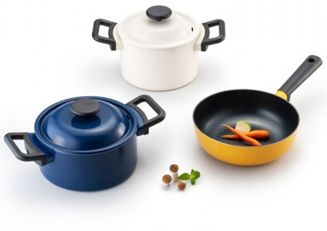 락앤락 인덕션 데꼬르 냄비 3종 세트, 양수냄비 18cm + 양수냄비 20cm + 쁘띠웍 22cm, 로얄 네이비, 크림 아이보리, 빈티지 옐로우, 1개