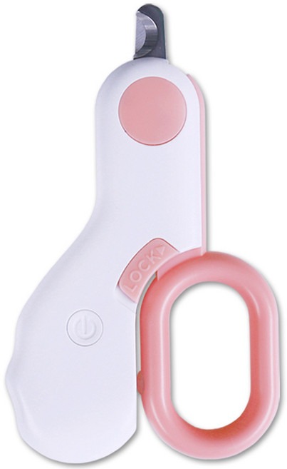 울리올리 반려동물 LED 미니 가위형 혈관 확인 발톱깎이, 코랄핑크, 1개