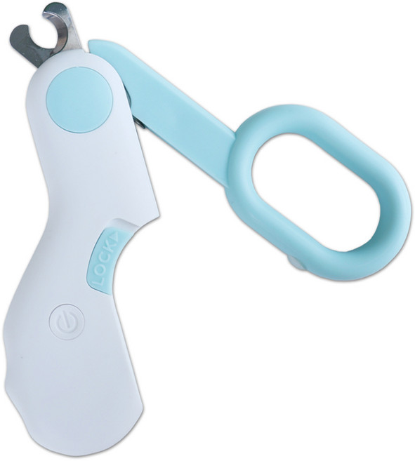 울리올리 반려동물 LED 미니 가위형 혈관 확인 발톱깎이, 스카이그린, 1개