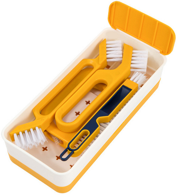 꼬까 멀티 미니 틈새 다기능 브러쉬 세트, 1세트, 옐로우