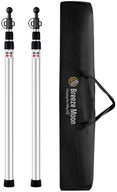 브리즈문 듀랄루민 슬라이드 폴대 3단 2개입 + 보관가방, 실버