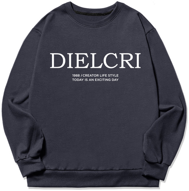 DIELCRI 男款大尺碼DC生活大logo大學T