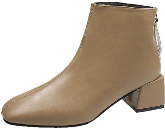 여성용 하라다이 달링 사각코 뒷지퍼 워커부츠 5cm