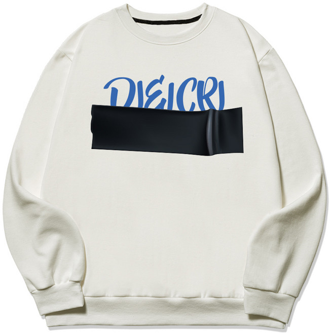 디엘크리 남성용 빅사이즈 블랙 빅테이프 맨투맨 티셔츠