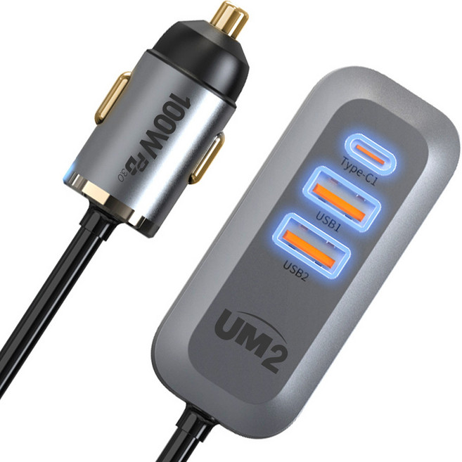 유엠투 차량용 시거잭 멀티 충전기, UMCH-PD100W