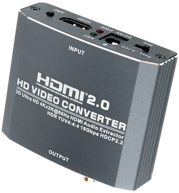컴스 HDMI 2.0 오디오광 3.5mm 스피커 분리 추출 컨버터, ZH303, 1개