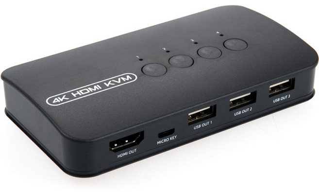 컴스 4포트 4K HDMI KVM 스위치 선택기 USB 3포트, TB587, 1개