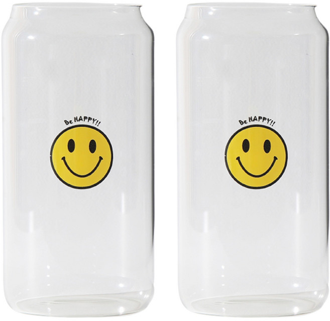 제이테이블 해피 스마일 맥주잔 500ml, 1개