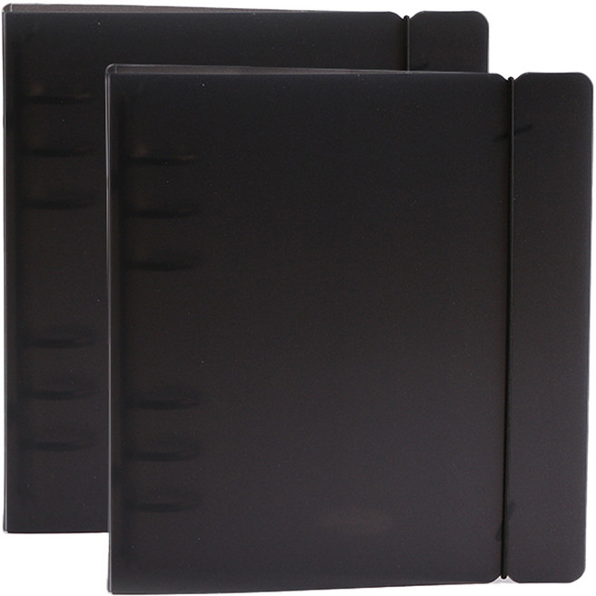 워너디스 A6 정사각 PP 컬러 바인더 커버 6공, 02 블랙, 2개