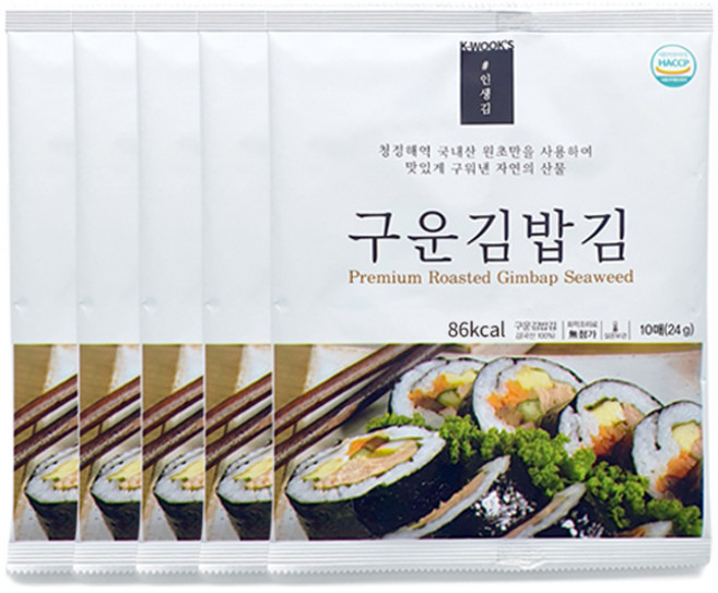 CHUNGSANEA FOOD 飯捲用烤海苔, 24g, 5包