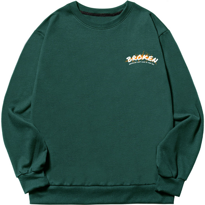 언탭트 남성용 빅사이즈 BROKEN 스몰로고 맨투맨 티셔츠