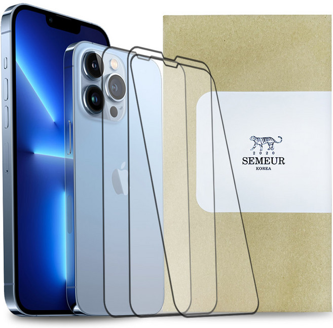 스메르 풀커버 강화유리 휴대폰 액정보호필름 3매, 1세트