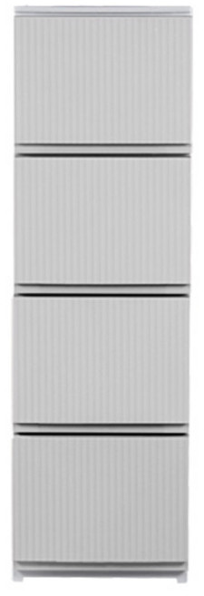 까사마루 트렌디 스트라이프 서랍장 슬림, 화이트그레이, 4단