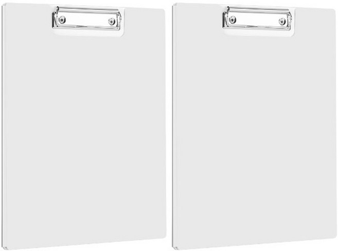 델리 커버 고정 클립보드 포켓화일 A4, 파스텔그레이, 2개