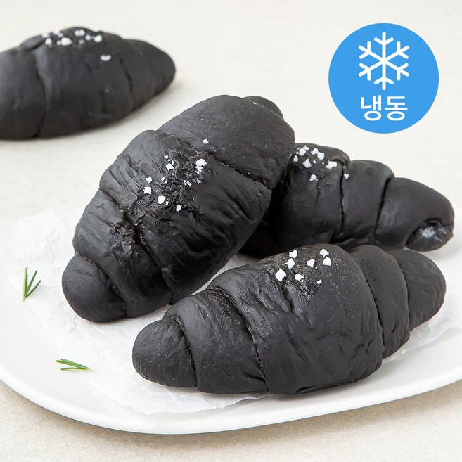 신라명과 무염버터로만든 먹물버터 소금빵 (냉동), 75g, 4개입, 1개