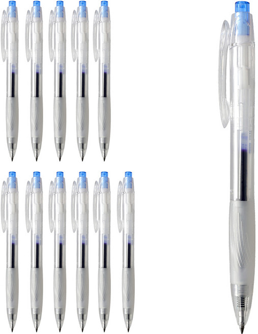 모닝글로리 1000 m5 초저점도펜 0.5mm 12p, 청색, 1개