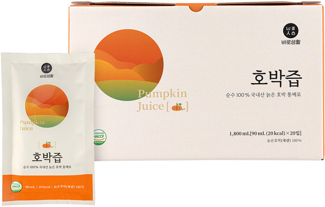 바로생활 호박즙, 1.8L, 1개
