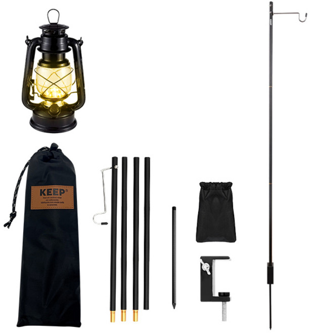 KEEP CAMPING 復古營燈 + 2合1輕量營釘錘單向營燈掛勾組, 隨機出貨(營燈), 1套