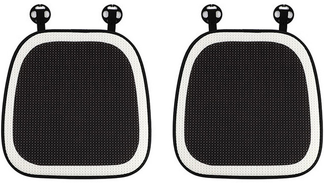 아리코 차량용 통기성 시트 방석, 블랙 앤 화이트, 2개