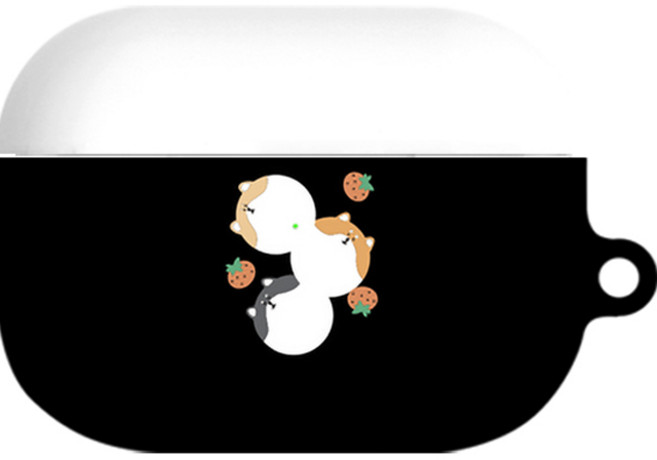 BANIMONG Chiba Daeng Dongle AirPods Pro 超薄硬殼+鑰匙圈套組, 三顆圓柴犬與草莓, 單品