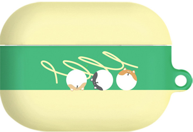 BANIMONG Chiba Daeng Dongle AirPods Pro 超薄硬殼+鑰匙圈套組, 滾動的三顆圓柴犬, 單品