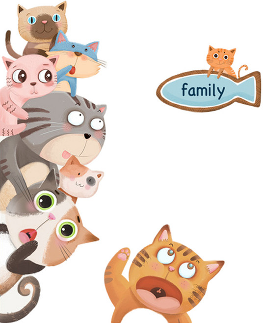 예쏘 인테리어 데코스티커 01 동물친구들 세로형, 1개