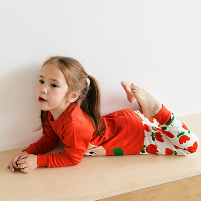 Maykids 女童款甜美花朵30支紗長袖家居套裝