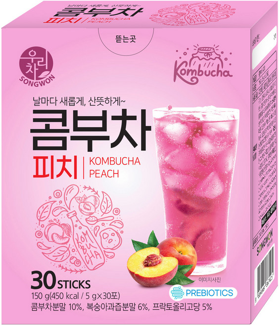 우리차 피치 콤부차, 5g, 30개입, 1개