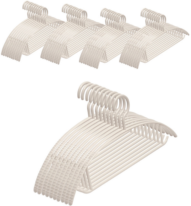 보노하우스 어반 어깨뿔 방지 논슬립 상의 옷걸이, 크림, 50개