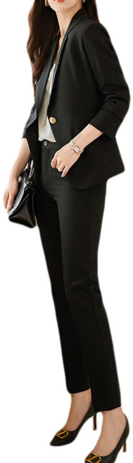 PAPERMENTS 單扣翻領修身西裝外套+修身長褲組