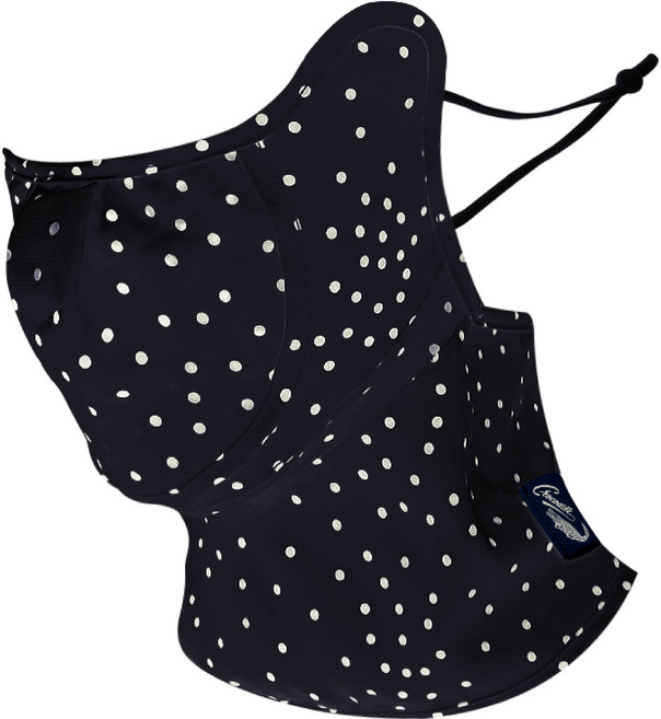 크로커다일 여성용 호흡이 편안한 자외선 차단 도트 페이스가드 덮개형, 네이비, 1개