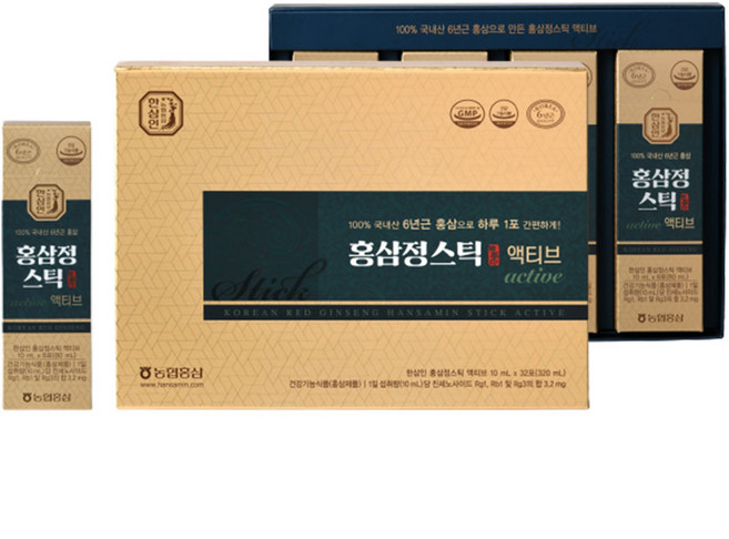 한삼인 홍삼정스틱 액티브 32p + 쇼핑백, 320ml, 1세트