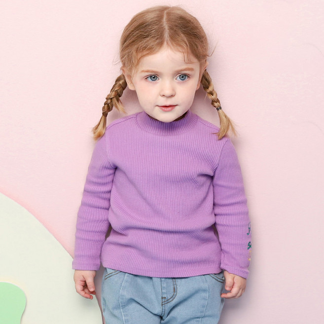 밀크마일 아동용 홀리 골지 반폴라 티셔츠