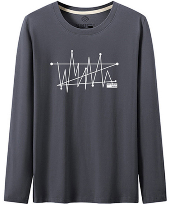 男士律動脈動線條休閒時尚長袖T恤