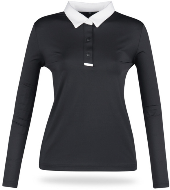 럭스골프 여성용 카라 배색 긴팔 골프 티셔츠 NBE2A604W