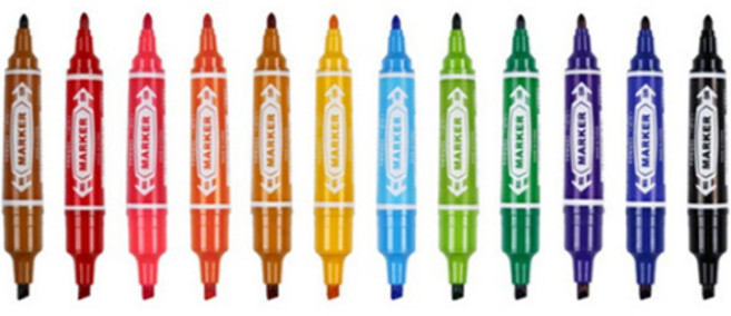 더조넷 더블 마커펜 세트, 12색, 1세트