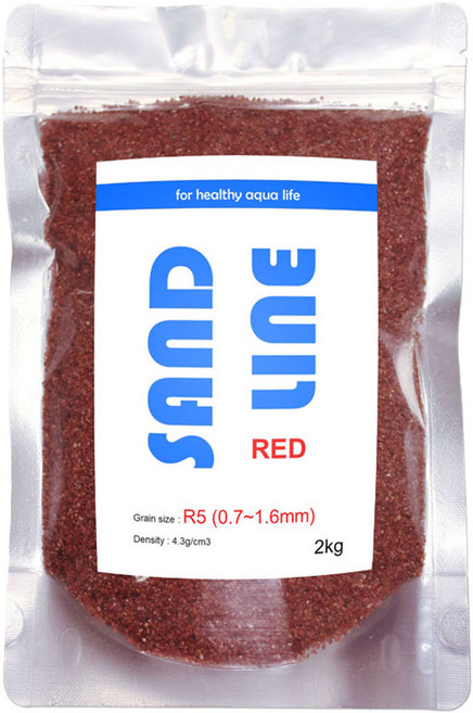 샌드라인 수족관 바닥재 자연 적사 R5 2kg 0.7~1.6mm, RED, 1개