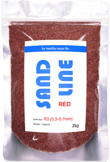 샌드라인 수족관 바닥재 자연 적사 R3 2kg 0.3~0.7mm, RED, 1개